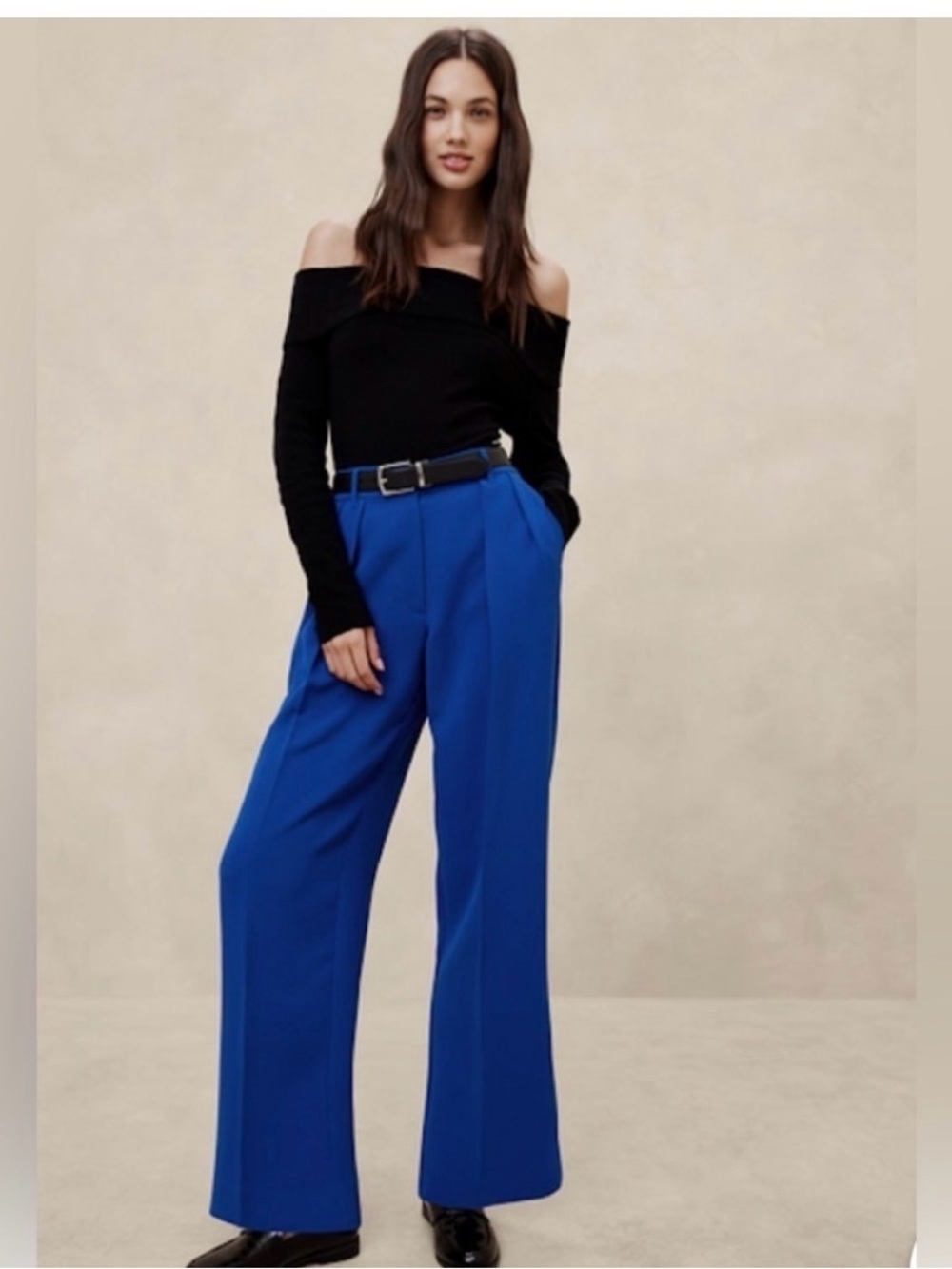 Banana Republic Wide-Leg Trousers in Vibrant Blue